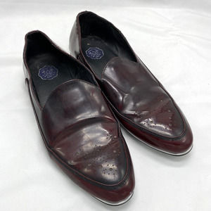 Opp France Mens Leather Loafers Size 8.5 EU 42 265 Designer Dress Shoes